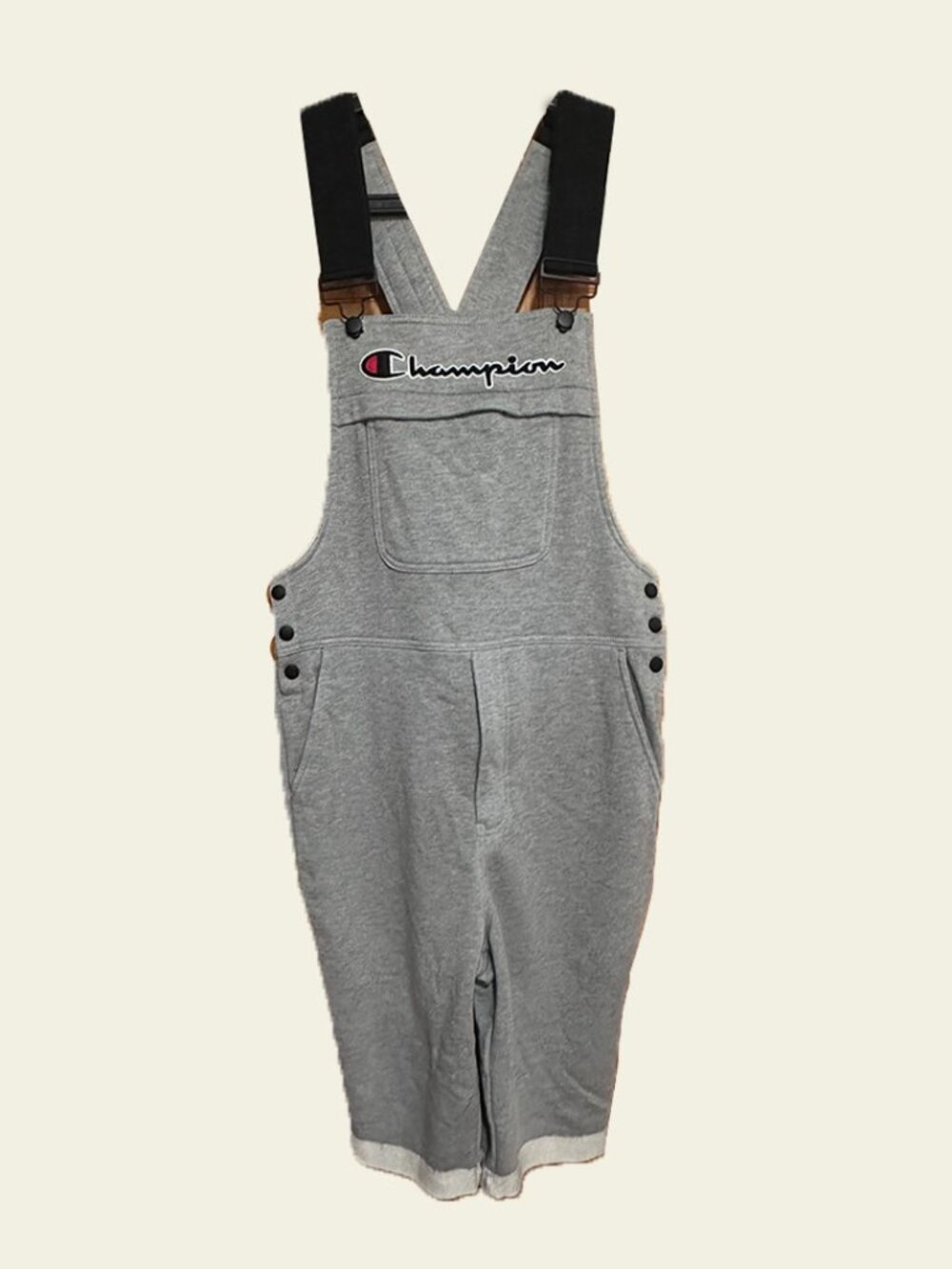 Champion French Terry Overall Shorts in Heather Grey Size Small